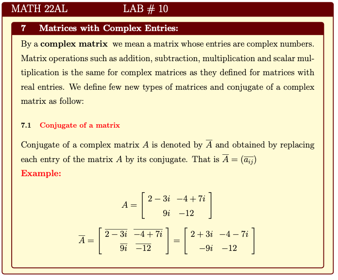 Complex Matrices