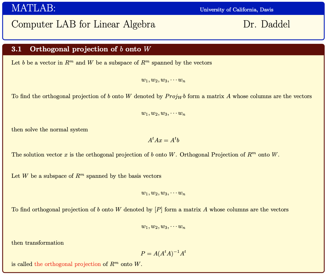 Orthogonal  Projections