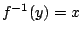 $f^{-1}(y)=x$